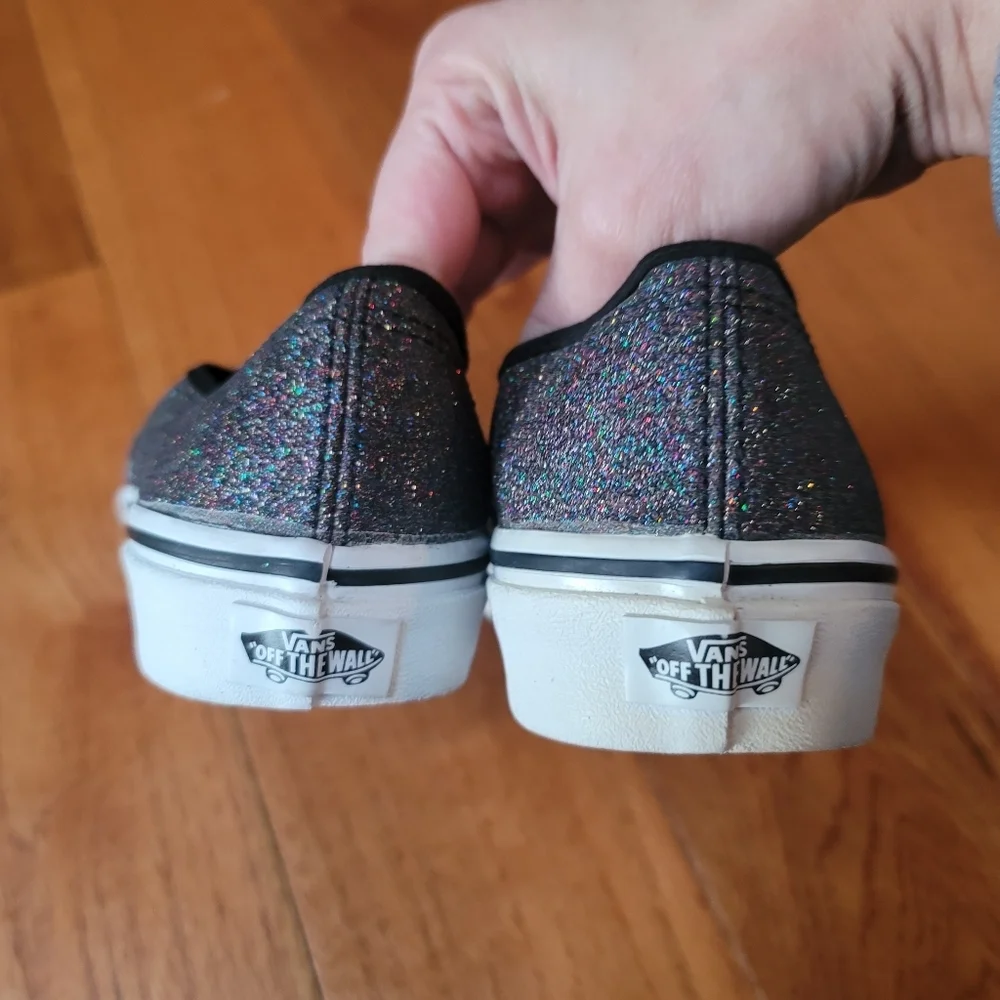 Vans, Authentic 'Glitter -‎ Rainbow Black' Trainers, Size 7 - Picture 4 of 15